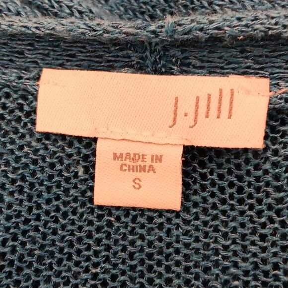 J. Jill Teal Open Cardigan Sweater. Loose Knit. Duster. Beachy - Picture 9 of 11